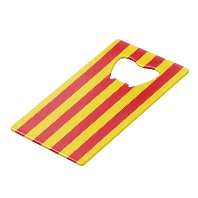 Stainless Steel Bottle Opener flag of Catalonia (Front Angled)