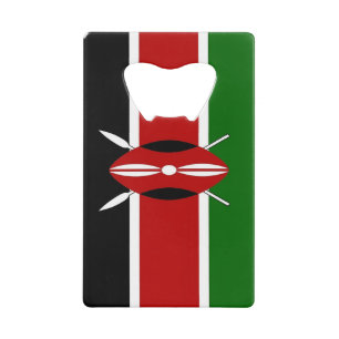 Stainless Steel Bottle Opener with flag of Kenya