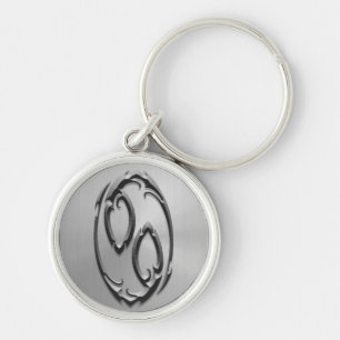 Stainless Steel Cancer Symbol Keychain