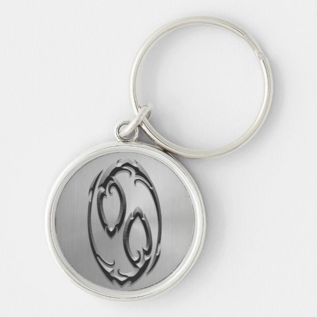 Stainless Steel Cancer Symbol Keychain (Front)