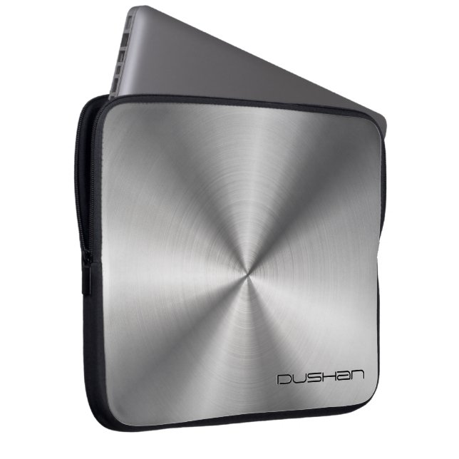 Stainless Steel-Customizable Monogram Laptop Sleeve (Front Right)