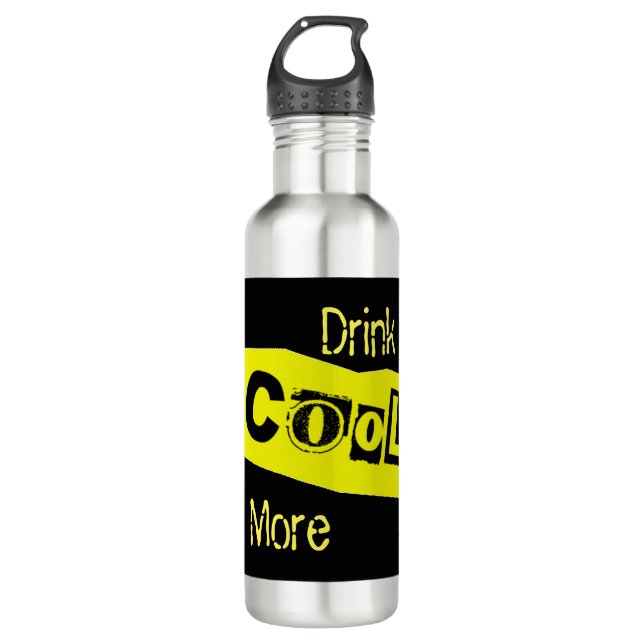 Stainless Steel Drink more Text  Water Bottle (Front)