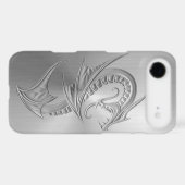Stainless Steel Effect Dragon Graphic Case-Mate iPhone Case (Back (Horizontal))
