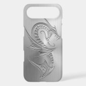 Stainless Steel Effect Dragon Graphic Case-Mate iPhone Case (Back)