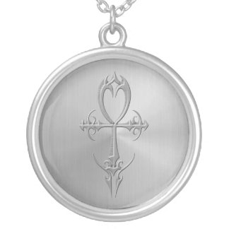 Stainless Steel Gothic Ankh Silver Plated Necklace