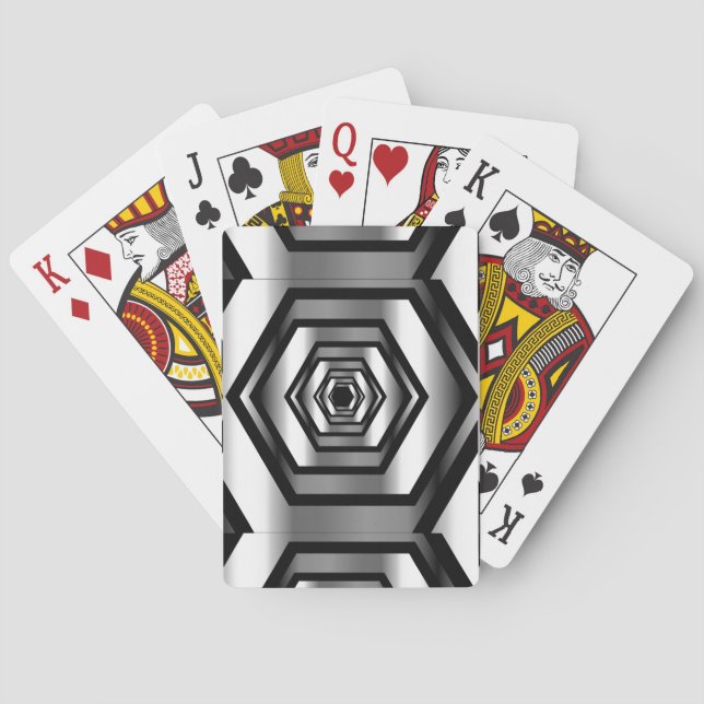 Stainless steel hexagon poker cards (Back)