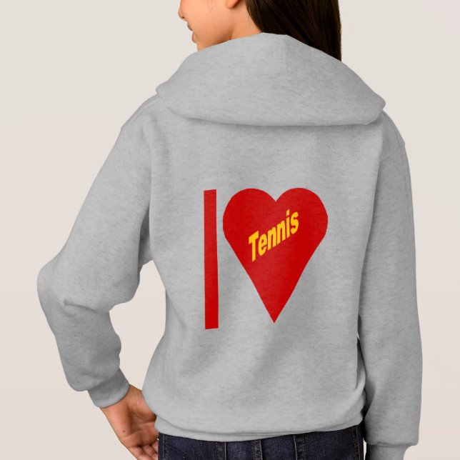 Stainless steel hooded truss I LOVE TENNIS Hoodie (Back)