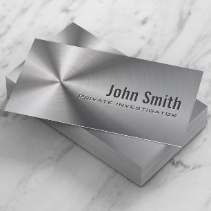 Stainless Steel Investigator Business Card