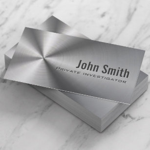 Stainless Steel Investigator Business Card
