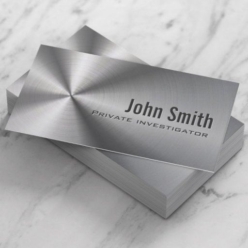 Customizable Stainless Steel Investigator Business Card