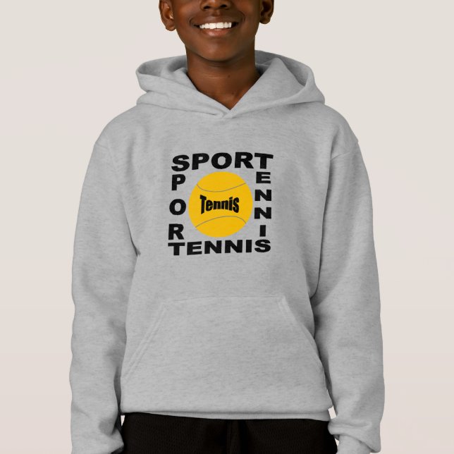 Stainless Steel Kids DESIGN SPORT TENNIS Hoodie (Front)