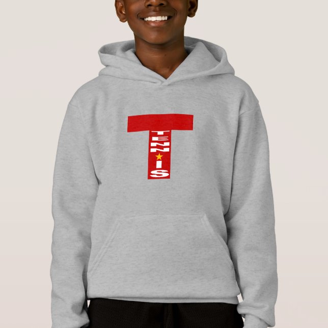 Stainless Steel Kids DESIGN TENNIS Hoodie (Front)