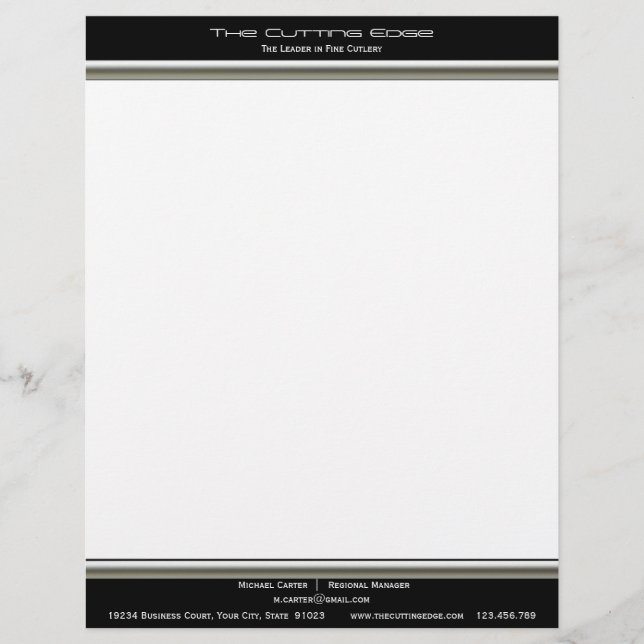 Stainless Steel Letterhead (Front)