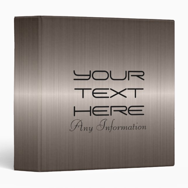 Stainless Steel Metal 3 Ring Binder (Front/Spine)