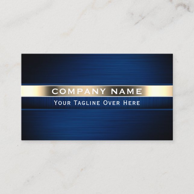 Stainless steel metal blue gold  business card (Front)