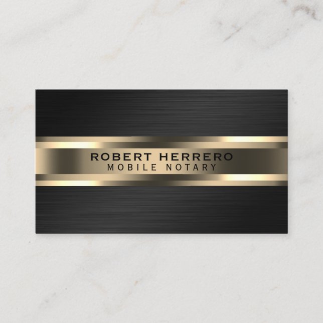 Stainless steel metal faux texture gold  business card (Front)