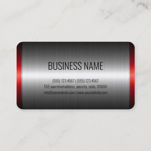 Stainless Steel Metal Look 4 Business Card