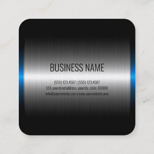 Stainless Steel Metal Look 5 Square Business Card