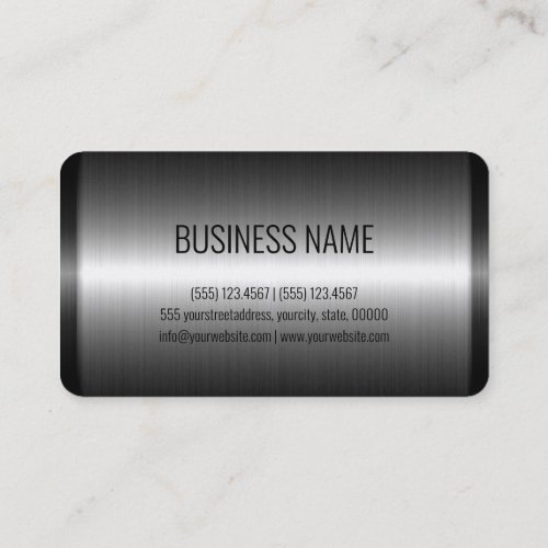 Stainless Steel Metal Look 8 Business Card