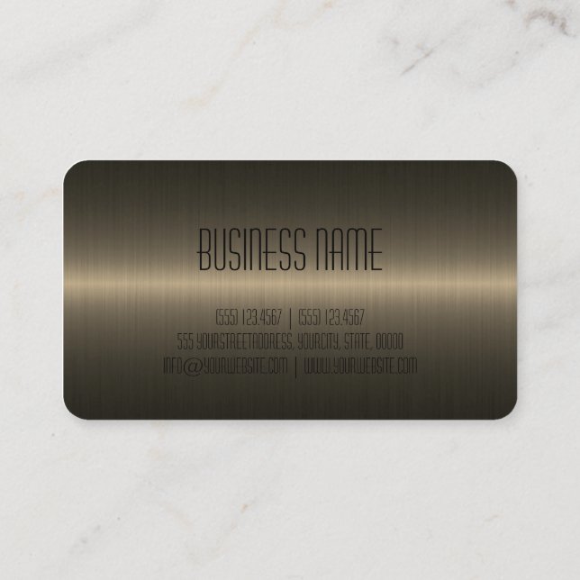 Stainless Steel Metal Look Business Card (Back)