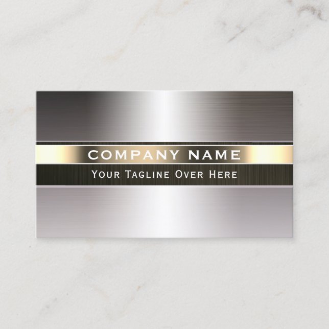 Stainless steel metal silver gold business card (Front)