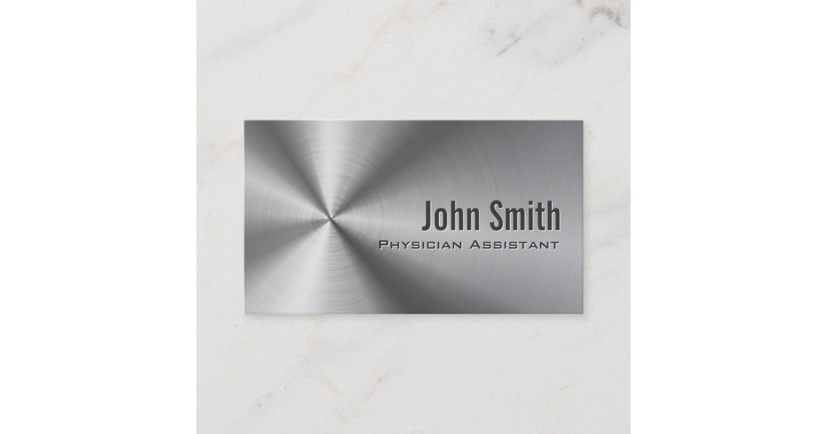 Stainless Steel Physician Assistant Business Card | Zazzle