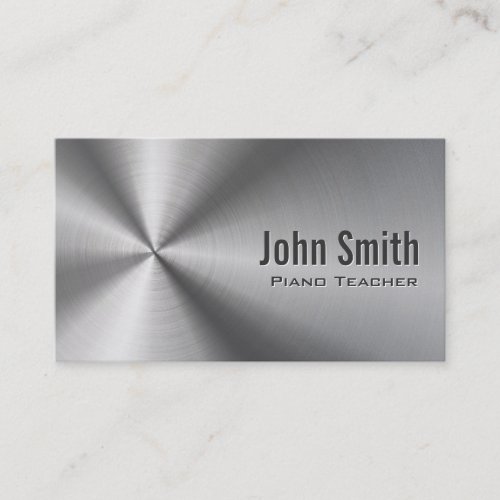 Stainless Steel Piano Teacher Business Card