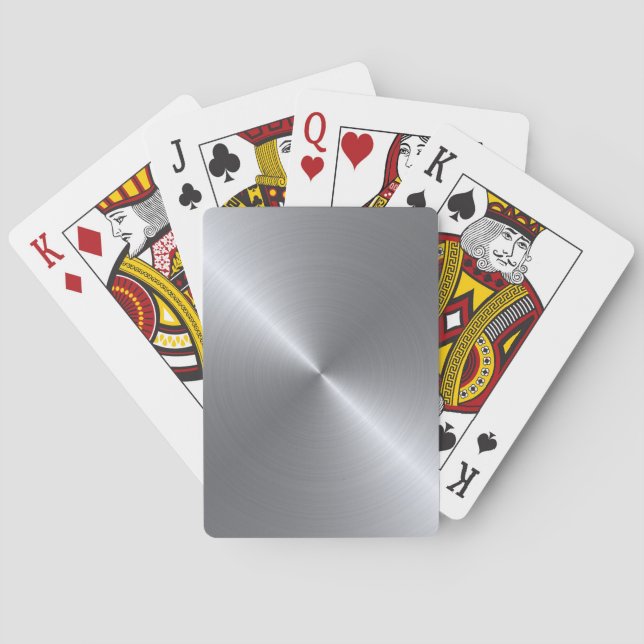Stainless Steel Polished Metallic Look Poker Cards (Back)
