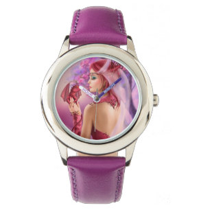Stainless Steel Purple fantasy woman queen Watch