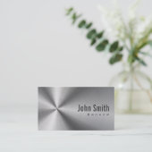 Stainless Steel Real Estate Broker Business Card (Standing Front)