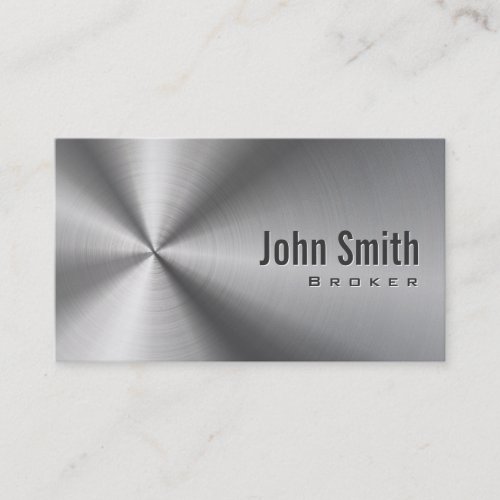 Stainless Steel Real Estate Broker Business Card