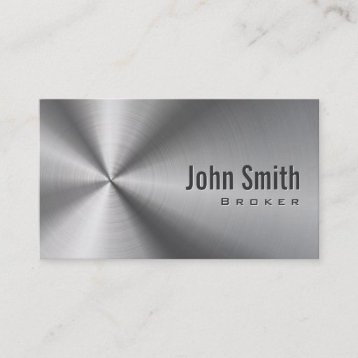 Customizable Stainless Steel Real Estate Broker Business Card