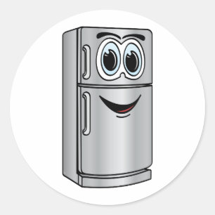 Stainless Steel Refrigerator Cartoon Classic Round Sticker