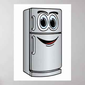 Stainless Steel Refrigerator Cartoon Poster