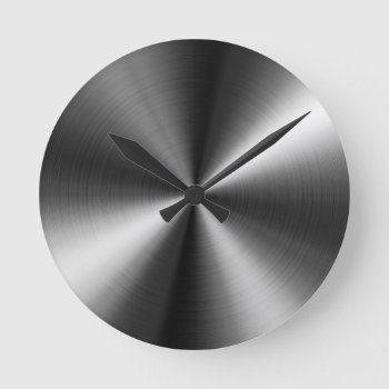 Stainless Steel Round Clock by LaKrima at Zazzle