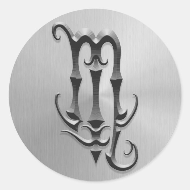 Stainless Steel Scorpio Symbol Classic Round Sticker (Front)