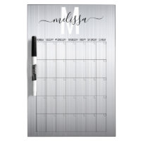 Stainless Steel Silver Blank Month Monogram