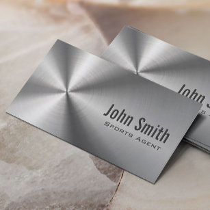Stainless Steel Sports Agent Business Card
