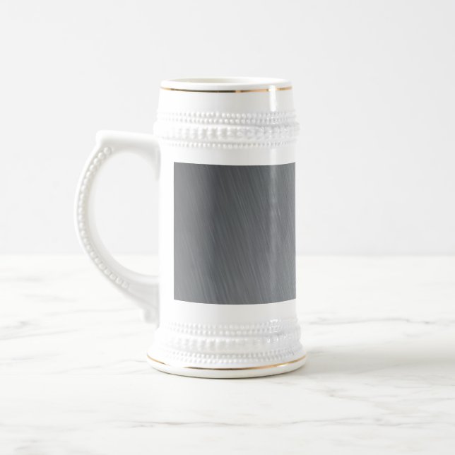 Stainless steel texture with lighting highlights beer stein (Left)