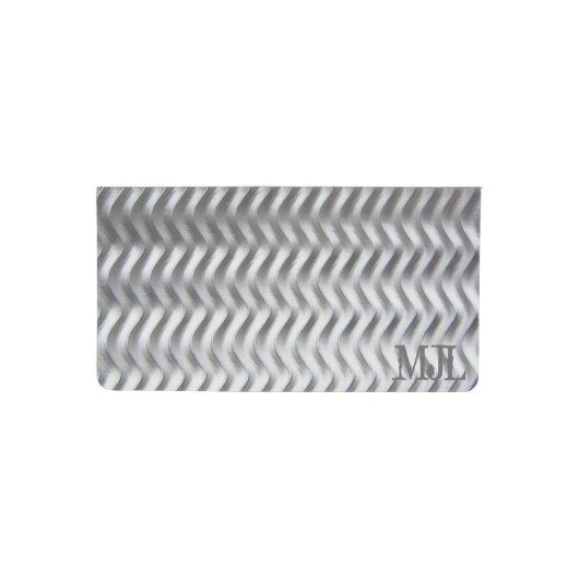 Stainless Steel Textured Industrial Metal Sheet Checkbook Cover (Front)