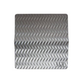 Stainless Steel Textured Industrial Metal Sheet Checkbook Cover (Open)