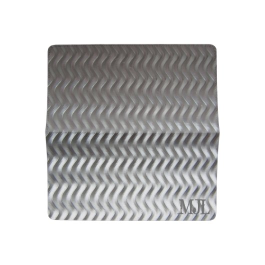 Stainless Steel Textured Industrial Metal Sheet Checkbook Cover (Open)
