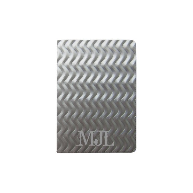 Stainless Steel Textured Industrial Metal Sheet Passport Holder (Front)
