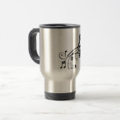 Stainless Steel Travel Mug with Music Notes (Front Left)