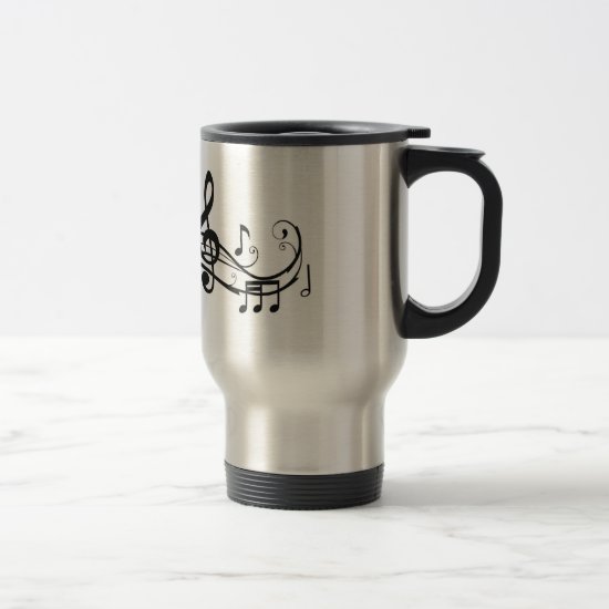 Stainless Steel Travel Mug with Music Notes