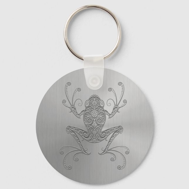 Stainless Steel Tree Frog Keychain (Front)