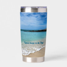 Stainless Steel tumbler & beach scene of Key West