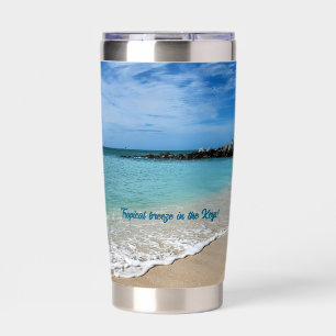 Stainless Steel tumbler & beach scene of Key West