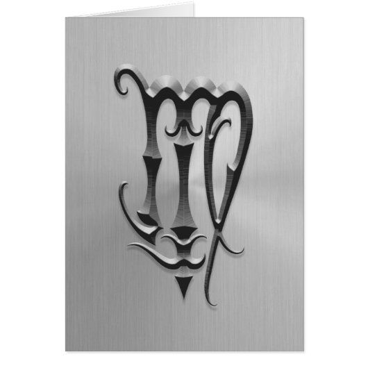 Stainless Steel Virgo Symbol Cards (Front)