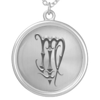 Stainless Steel Virgo Symbol Silver Plated Necklace